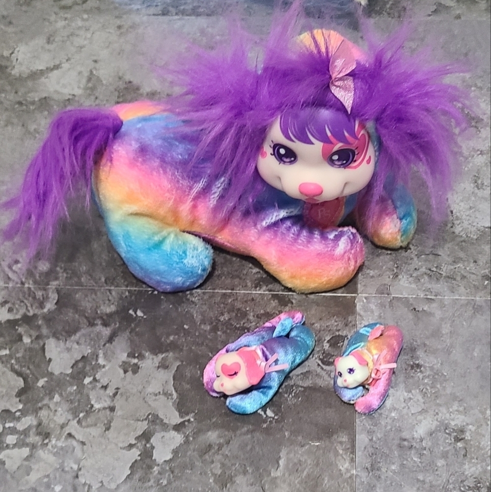 Puppy Surprise Plush Rainbows & Hearts CHERRY & Her 2 Puppies 2022